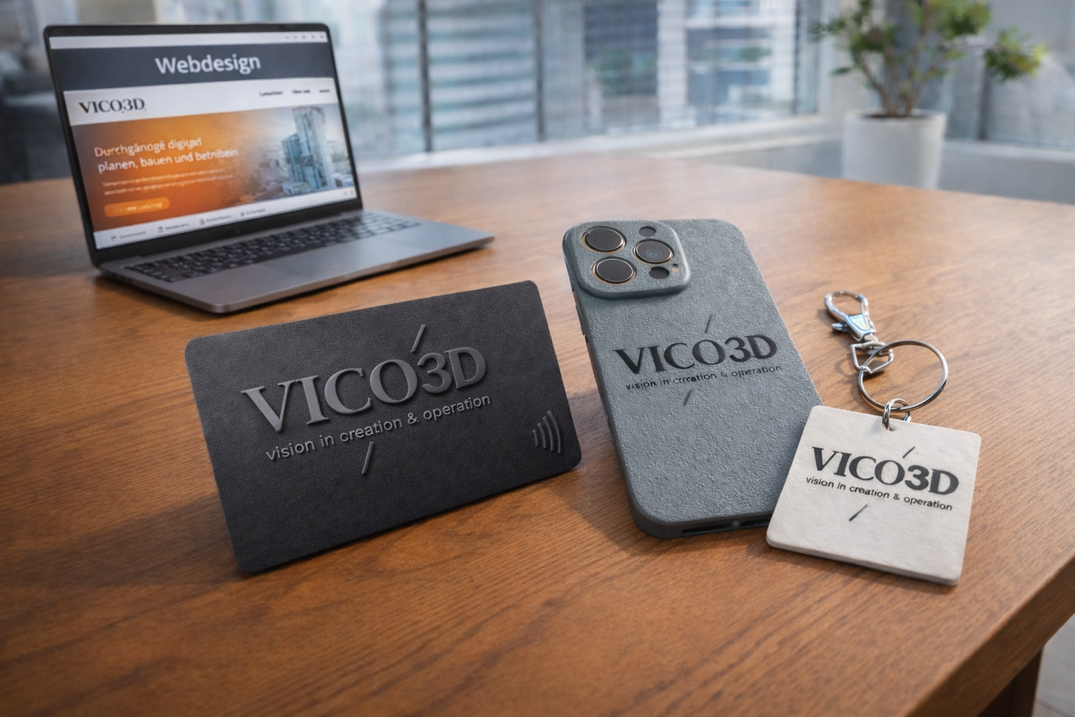 Vico3D Bundle mit Visitenkarten und Schlüsselanhängern